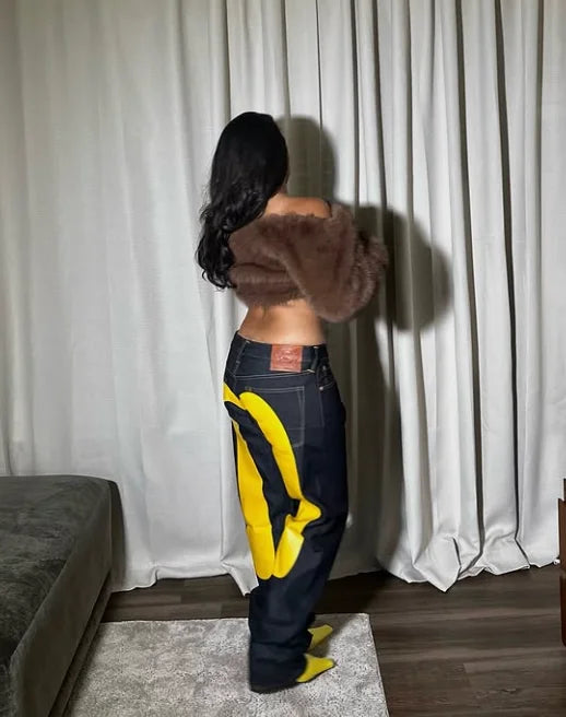 European and American hip-hop jeans men and women printing four seasons trendy trousers Gothic Y2K high street spring and summer