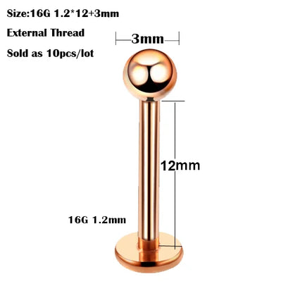 10Pcs/20Pcs/50Pcs G23 Titanium Labret Piercing Internal & External Design Lip Piercing Labret Stud Cartilage Helix Piercing Badiee Stylez