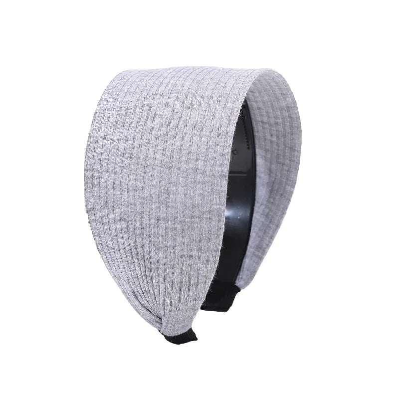 Wide-Brimmed Non-Slip Headband Women's Short Hair Simple Hair Clip Cover Gray Hair Fashion Temperament Hair Pressing Headwear A Light gray