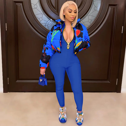 Women's Bodycon One-piece Jumpsuit Long Sleeved Big Zipper Female Casual Sport Workout Skinny Activity Wear Overalls Tops Badiee Stylez