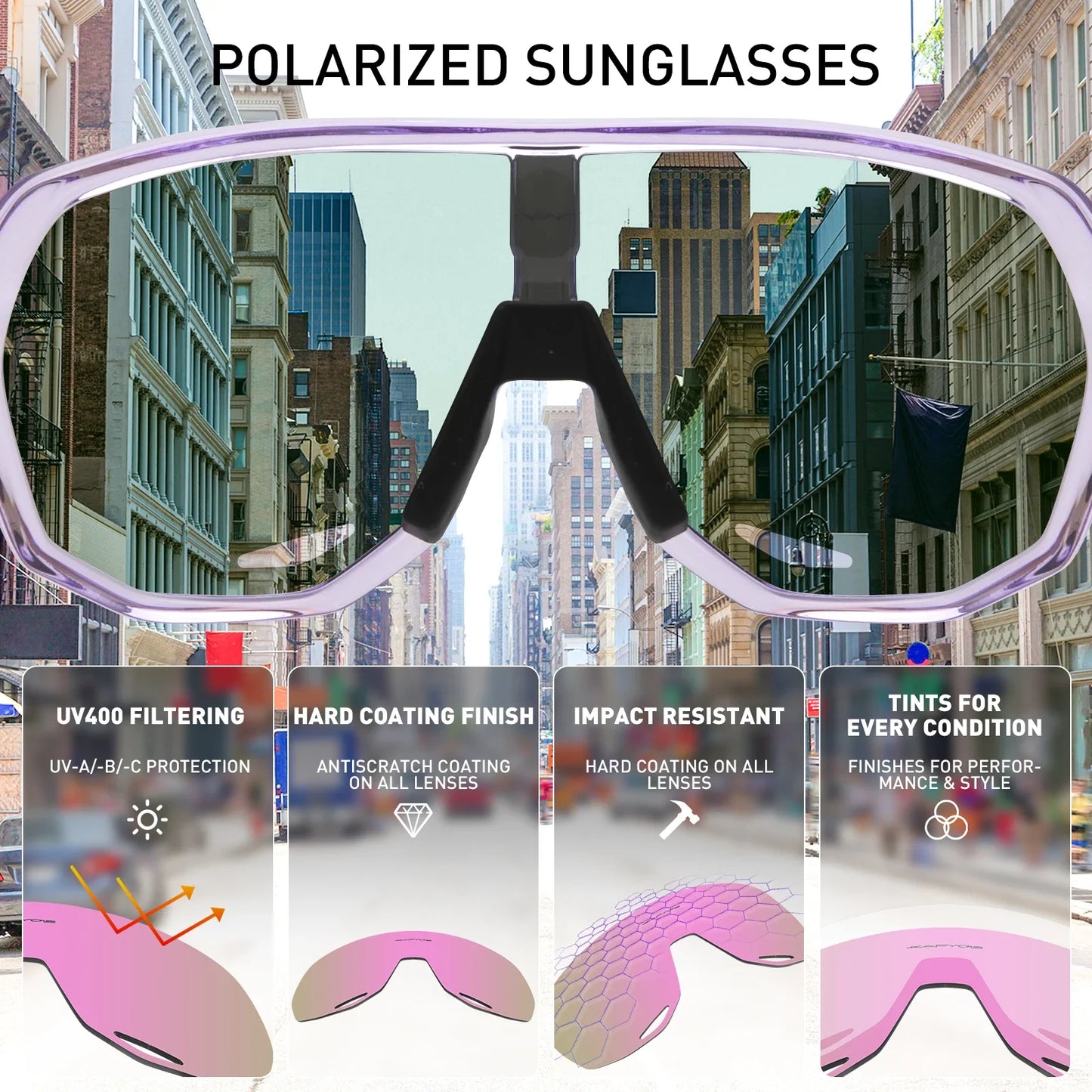 Kapvoe Sports UV400 Glasses New Polarized Cycling Sunglasses for Man MTB Running Outdoor Hiking Glasses Eyewear Bicycle Goggles