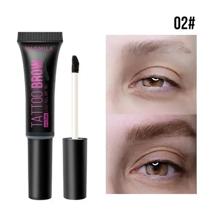 Waterproof Peel Off Eyebrow Gel Semi-Permanent Eye Brow Enhancer Tattoo Tint Long-lasting Black Brown Dye Eyebrow Cream Cosmetic A02 Brown
