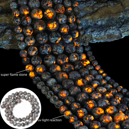 4-12mm AA Yooperlite Natural Flame Stone Beads Round Spacer Beads For Jewelry Making Supplies Diy Charms Bracelets Accessories Grey white