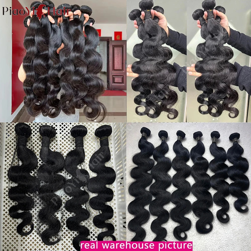 Body Wave Bundles And Closure Human Hair Bundles With Closure 20 22 24 Inch Raw Human Hair Weave Extensions Closure Human Hair