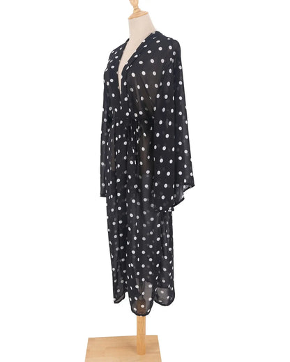 Plus Size Women Chiffon Beach Bikini Cover Up Kimono Cardigan Bathing Suit