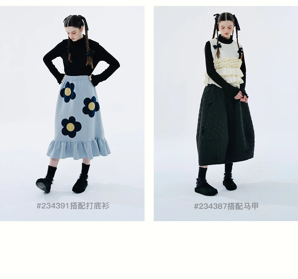 imakokoni2023 autumn and winter original green plaid lamb wool shrink pants 234408 Badiee Stylez