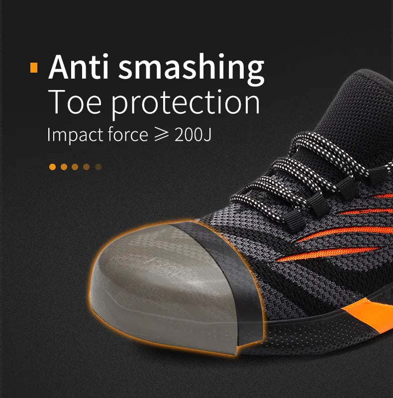 Men Work Safety Shoes Anti-puncture Working Sneakers Male Indestructible Work Shoes Men Boots Lightweight Men Shoes Safety Boots - Badiee Stylez