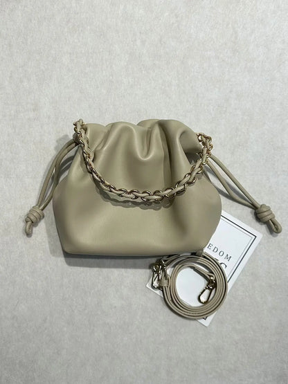 Brand Design Fashion High-grade Texture Leather Cloud Bag Luxury Ladies High Quality Cowhide Shoulder Crossbody Bags For Women