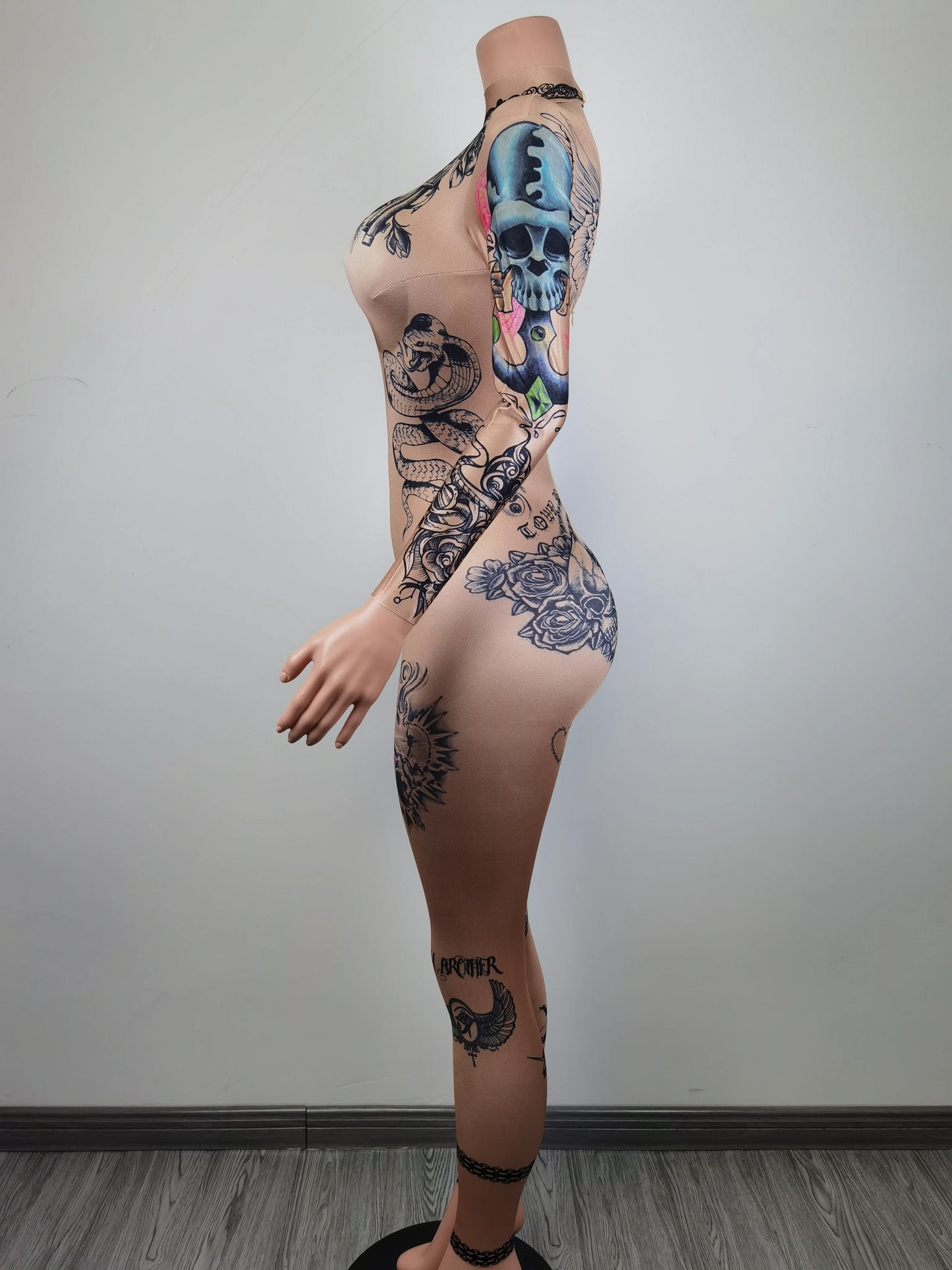 Fashion Women Nude Costume Naked Sexy Jumpsuit Nightclub Party Prom Club Bodysuit Stage Wear Dancer Singer Performance Clothing Badiee Stylez