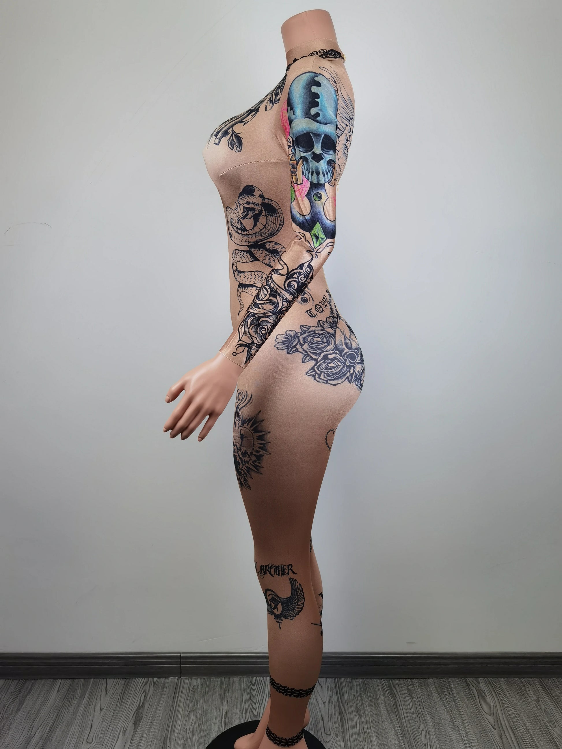 Fashion Women Nude Costume Naked Sexy Jumpsuit Nightclub Party Prom Club Bodysuit Stage Wear Dancer Singer Performance Clothing Badiee Stylez