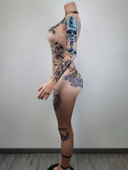 Fashion Women Nude Costume Naked Sexy Jumpsuit Nightclub Party Prom Club Bodysuit Stage Wear Dancer Singer Performance Clothing Badiee Stylez