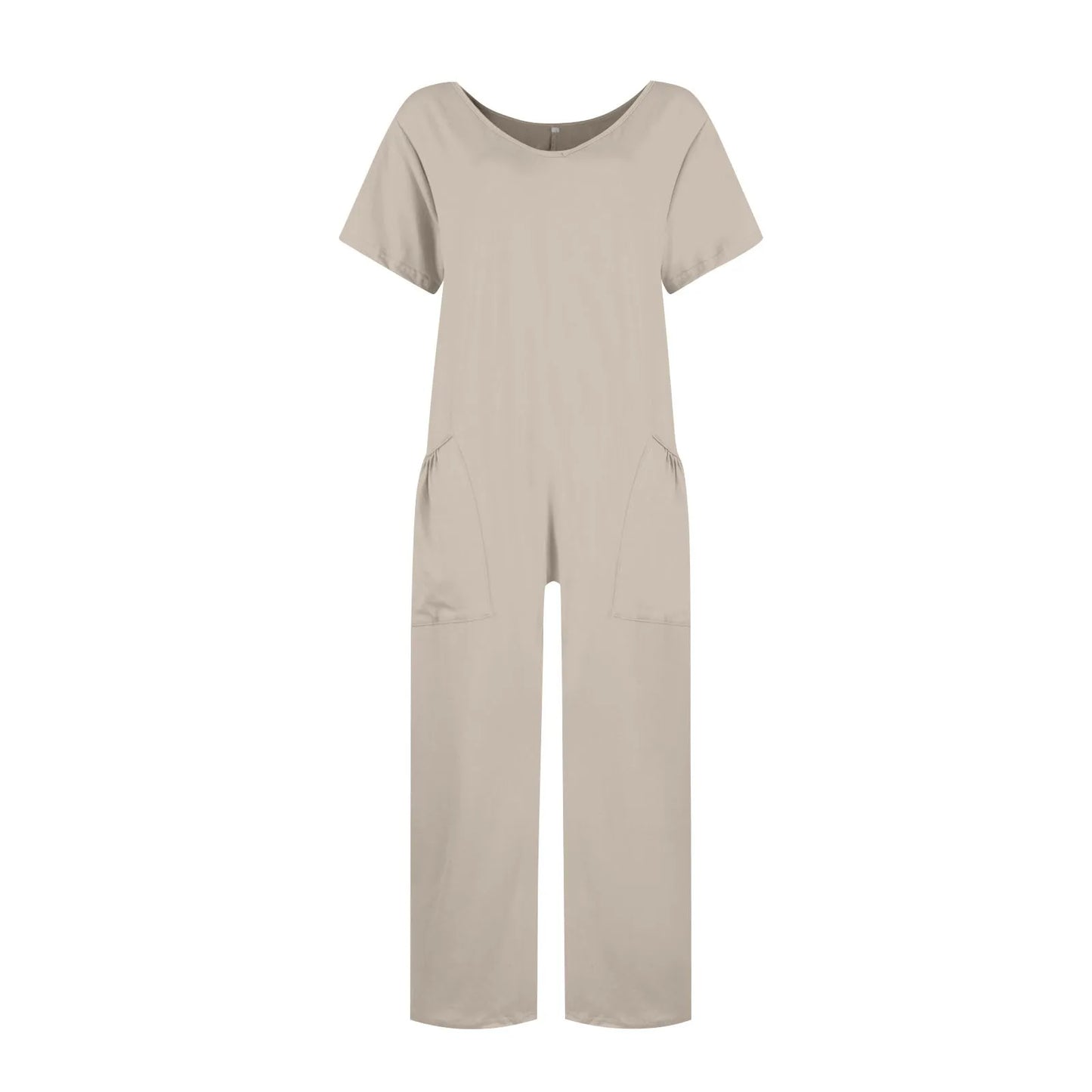 jumpsuit women Fashion Casual Short Sleeve Jumpsuits Loose and comfortable Pullover bodysuit With Pockets trend monos largos Badiee Stylez