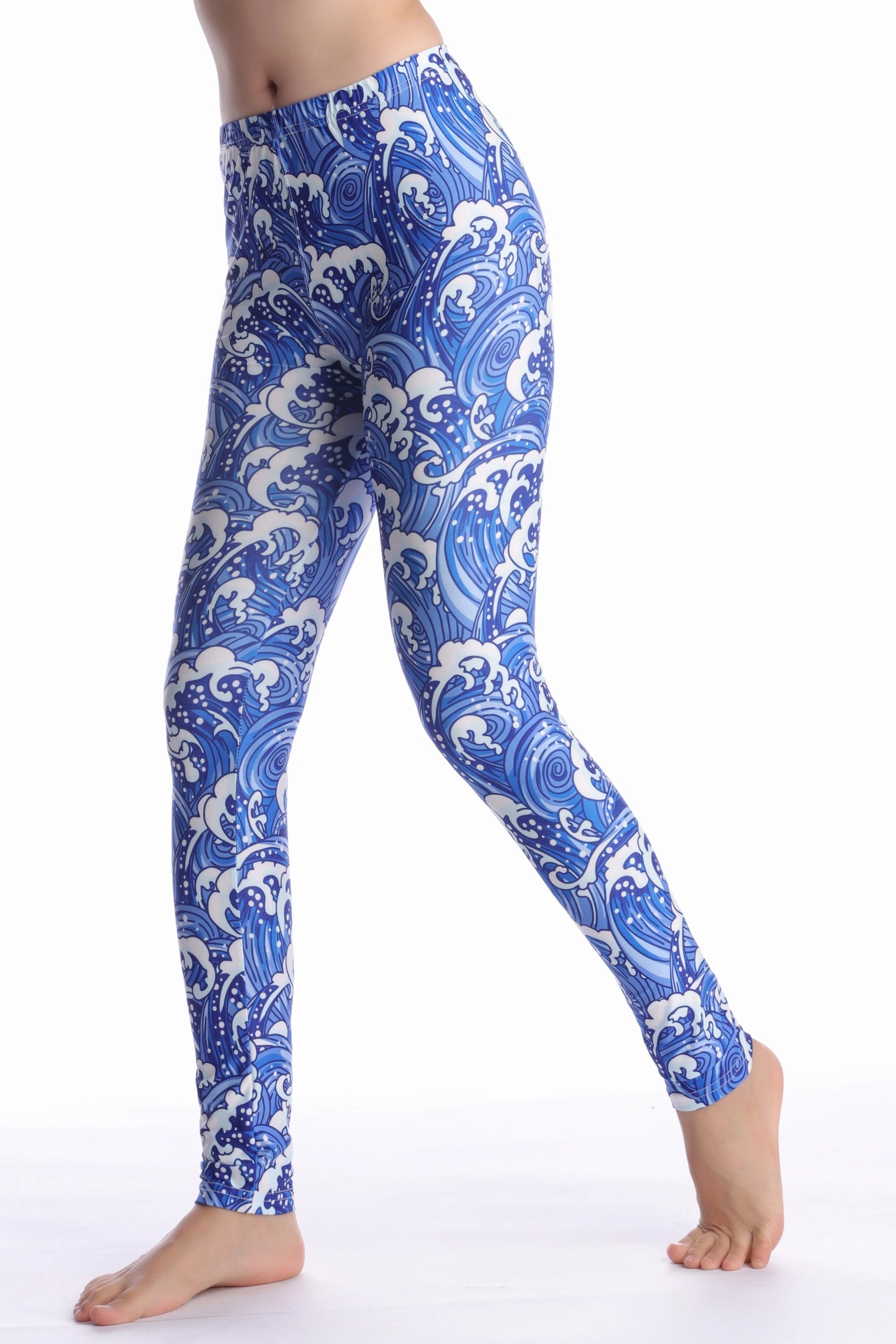 Women Leggings High Waist Cartoon Comic Beauty Print Trousers Soft Female Casual Elastic Pant