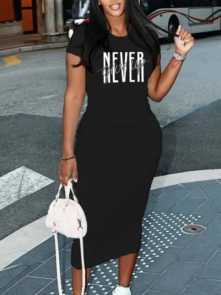 Women's Sexy Long Tshirt Short Sleeved Summer Plus Size Black Dress Black Print Tshirts dress Fashion White T-shirt Cas 26093