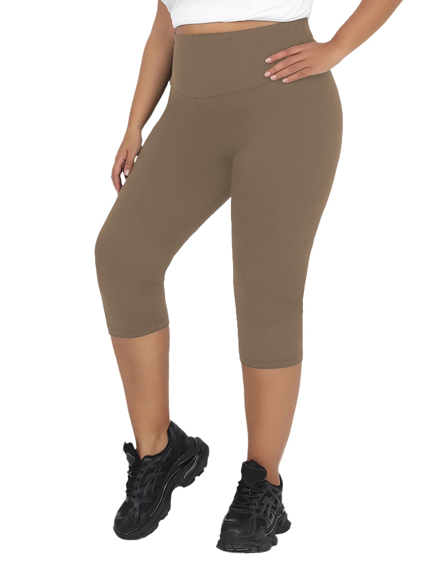 Plus Size Leggings for Women Super soft High Waisted Tummy Control Yoga Capri Pants No See Through Workout Running Leggings