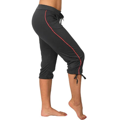 Women's Pocket Mid-rise Drawstring Leggings Cropped Trousers Fashionable Casual Pants New Fashion Casual Pants Summer