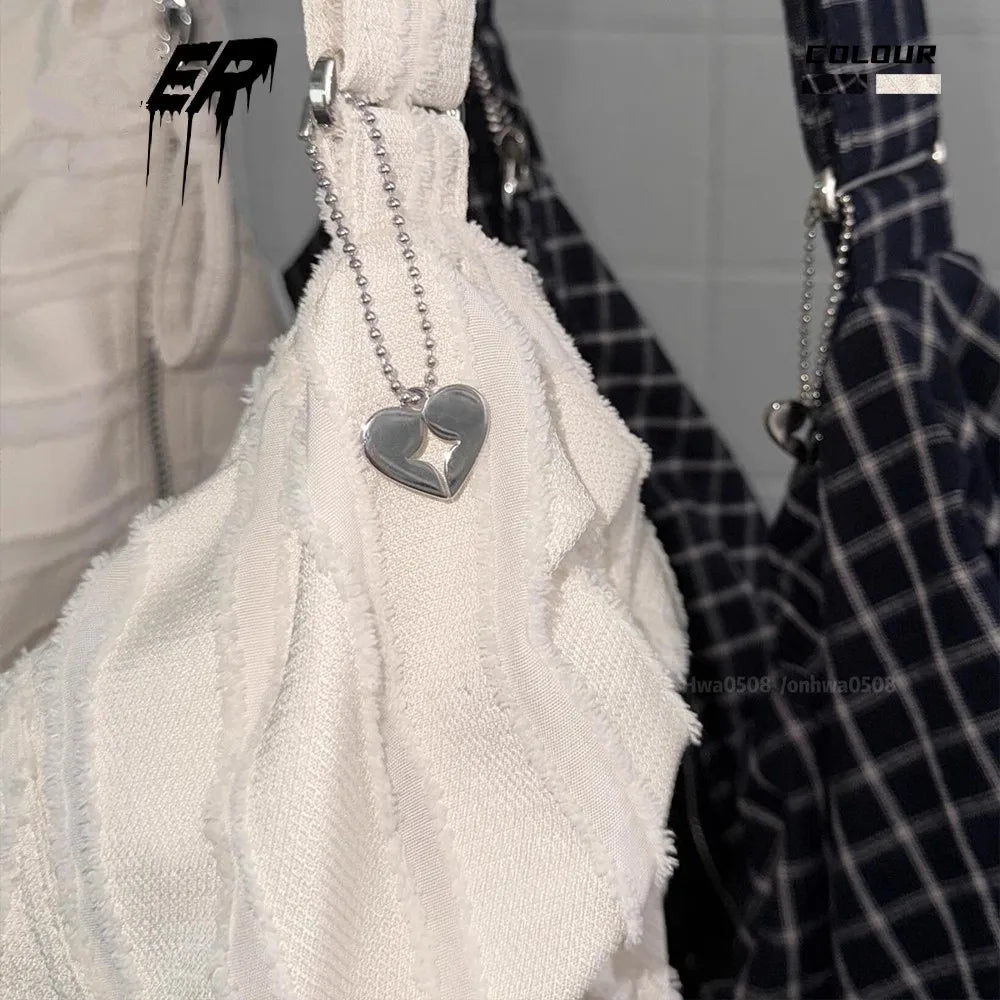 Casual Large Capaci Canvas Tote Bag Dstring Single oulder Folded Woven Handle Quali Crossbody Bag Faionable Trendy