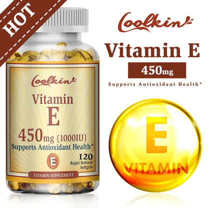 Vitamin E Capsules 450mg - Skin Firming, Wrinkle Reduction, Anti-aging, Antioxidant