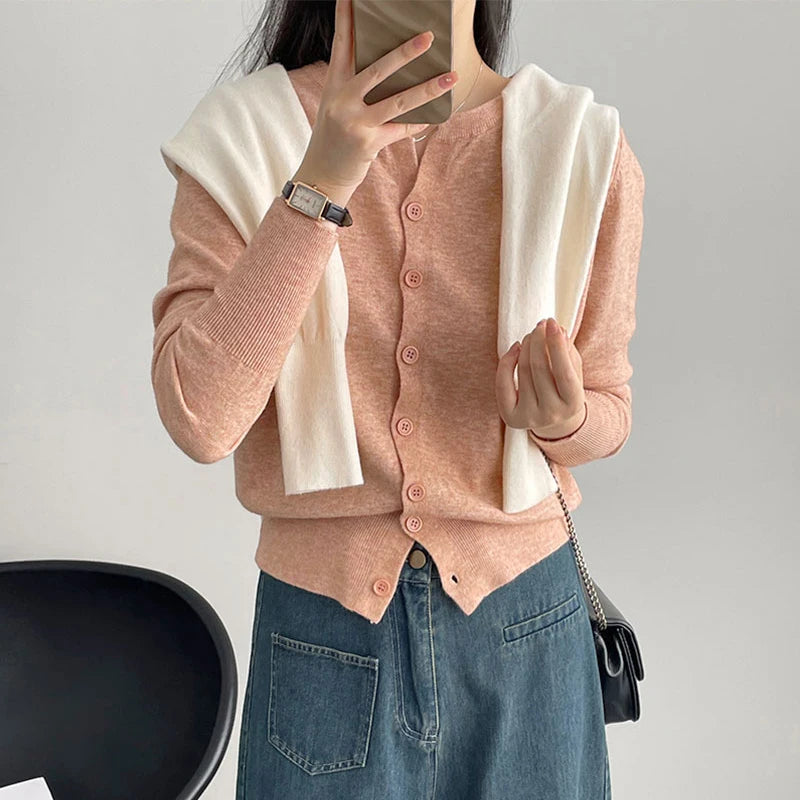 New Fashion Women's Thin Fleece Knit Loose Short Cashmere Sweater Round Neck, Warm Korean Sle Casual Female Sweater Top Cloting Badiee Stylez
