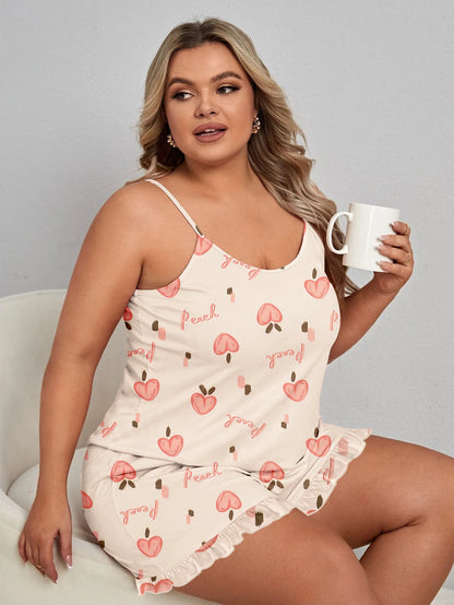 Women's suspender pajama set plus size pajama set 2024 new pajama milk silk pajama sleeveless shorts suspender shorts