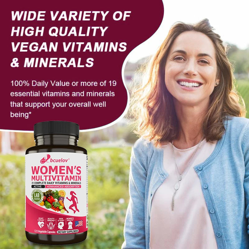 Women's Multivitamin, Supplements Vitamins A, C, D, E, Supports Bone Immune Health, and Is Beneficial for Calcium Absorption
