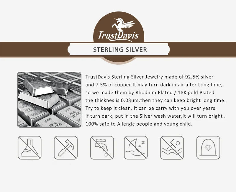 TrustDavis Real 925 Sterling Silver Earrings Cute Pink Heart Charm Shiny CZ Stud Earrings for Women Kids Teen Jewelry DS3731