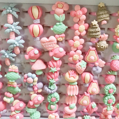 10pcs/lot Children's Cartoon Rings Candy Flower Animal Bow Shape Ring Set Mix Finger Jewellery Rings Kid Girls Toys Anillo 06