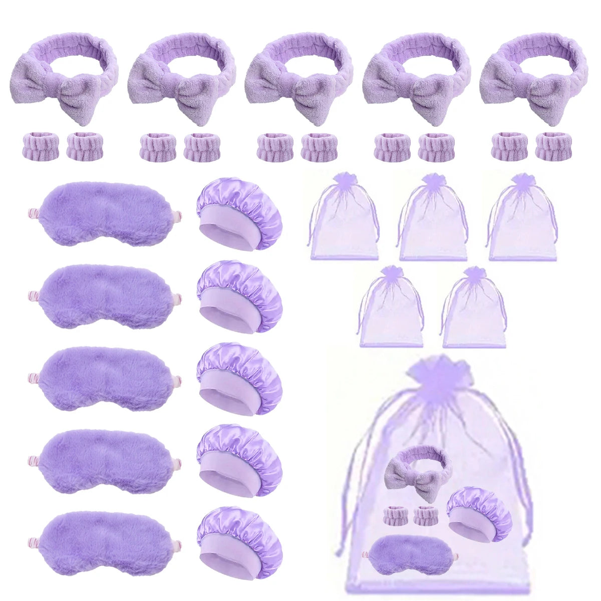 Comb set with storage bag, bring eye mask sleeping cap headband wristband, party gift package,gift,Special for real hair wigs Badiee Stylez