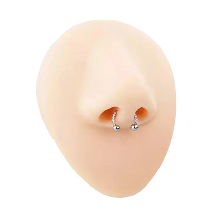 G23 Titanium CZ Paved Horseshoe Ball Piercing Nose Septum Ear Cartilage Tragus Earring Lip Nipple Eyebrow Rings PIERC Jewelry