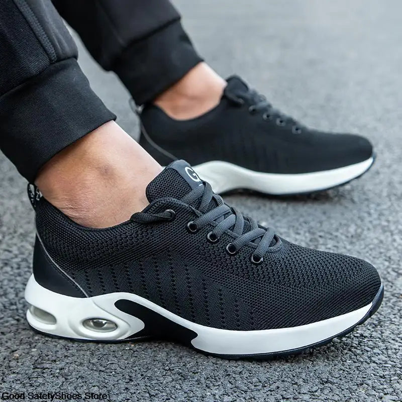 Steel Toe Safety Shoes Men Women Security Protection Work Shoes Lightweight Safety Boots Air Cushion Indestructible Shoes - Badiee Stylez