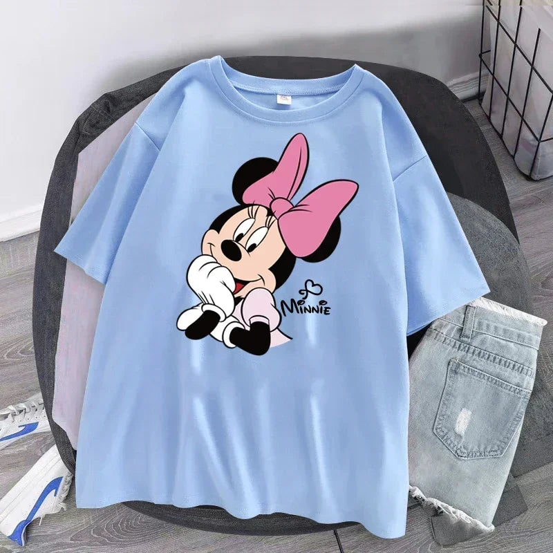Women's T-shirt Cartoon Streetwear Mickey Mouse Women Tee Korean Loose Short Sleeve T Shirt Summer Y2k Clothes Tops Badiee Stylez