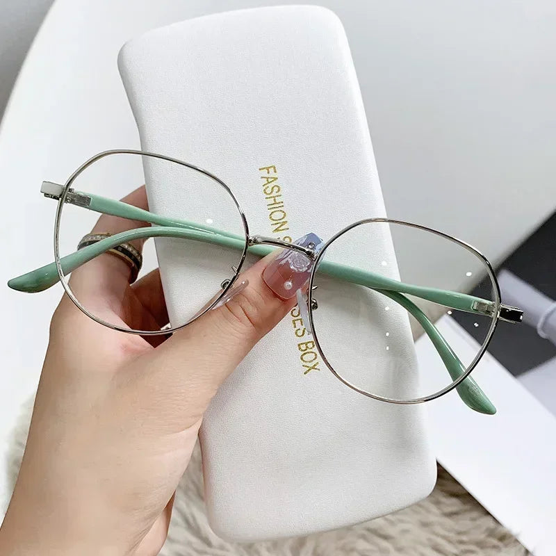 Retro Elegant Anti Blue Light Glasses Round Metal Frame Vintage Computer Gaming Eye Protection Classic Eyeglasses Badiee Stylez