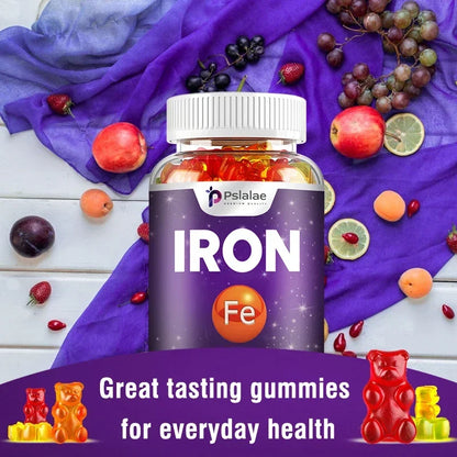 Iron Gummies - Contains Vitamin C To Support Red Blood Cell Production and Energy Levels, Improve Anemia, and Enhance Immunity