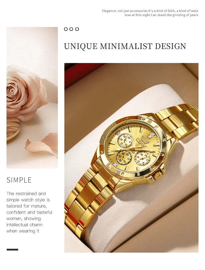 OPK 6001 Women's Watches Original Quartz Watch Waterproof Multifunctional Chronograph Ladies Watches Girls Gifts Reloj Mujer