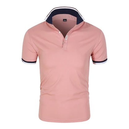 Men’s High-Quality White Golf Polo Shirt - Casual Short Sleeve Summer Style