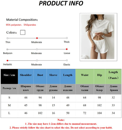 Muzuleva Summer New Women's Short Sleeved Shorts Pajama Set Elegant Jacquard Weave Breathable Homewear Daily Lounge & Sleep