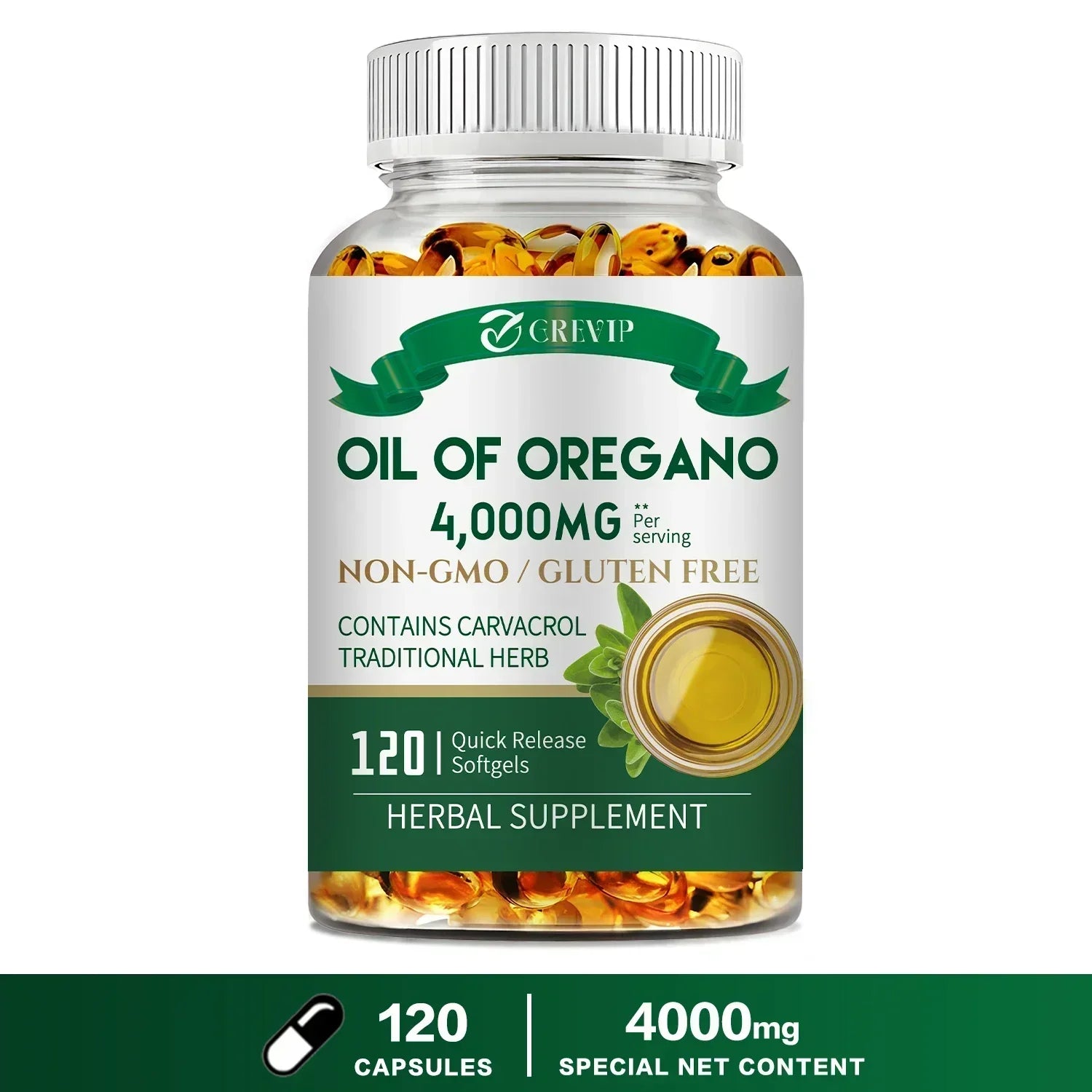 Oil of Oregano Capsules - Promotes Digestion and Intestinal Health, Antioxidant, Enhances Immunity 120 Capsules