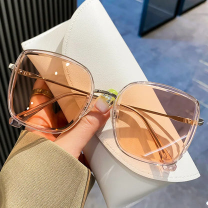 Fashion Square Sunglasses Women New Retro Decoration Glasses Men Leopard Blue Sun Glasses Gradient Shades UV400 Eyewear C 1PC