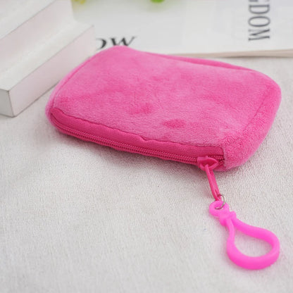 Princess Disney Kids Anime Plush Coin Purse Girls Mini Wallet Printed Moneybag Kawaii Square Portable Storage Bag Birthday Gifts
