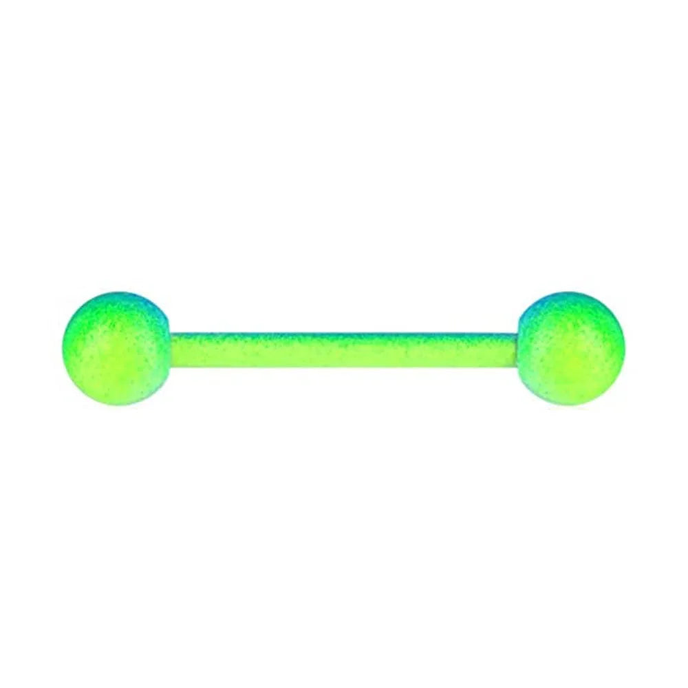 1PCS/4PCS Green Blue Acrylic Balls Tongue Barbell Splatter 316L Stainless Steel Bar Tongue Rings Piercing Badiee Stylez