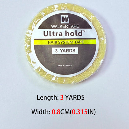 Walker Tape Ultra Hold Hair System Tape 3 YARDS 0.8/1.0/1.2/2.0cm para extensiones de cabello adhesives perruque glue