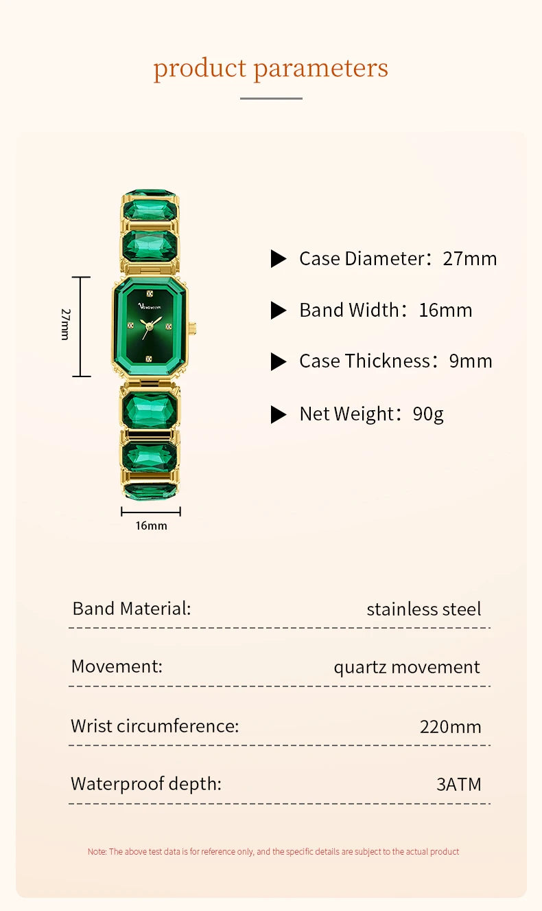 1PC Luxury Women's Watch Fashion Stainless Steel Gold Gorgeous Water Diamond Square Quartz Movement Gift Wrist Watches for Women Badiee Stylez