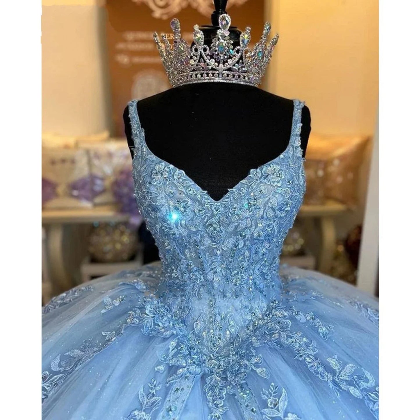 Women's Sweetheart Quinceanera Dresses Ball Gown Spaghetti Straps Applique Sweet 16 Dresses for Teens Badiee Stylez