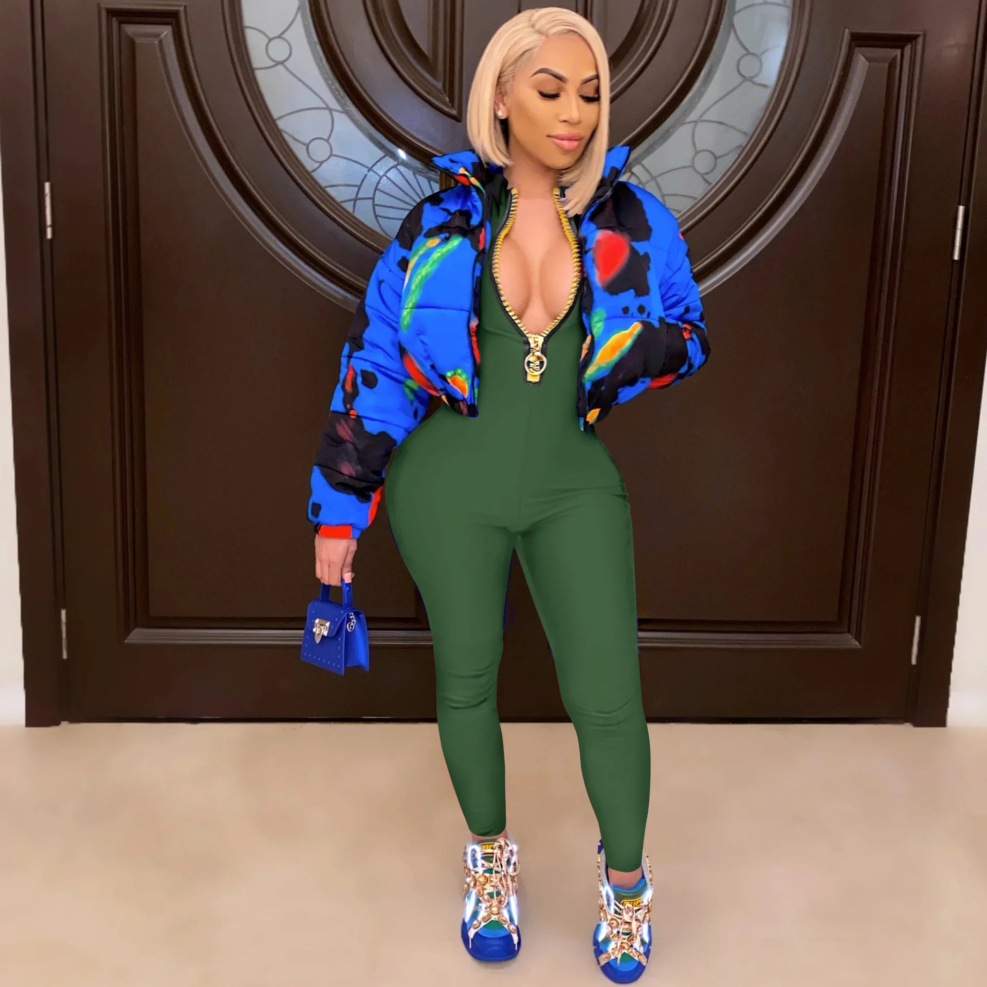 Women's Bodycon One-piece Jumpsuit Long Sleeved Big Zipper Female Casual Sport Workout Skinny Activity Wear Overalls Tops Badiee Stylez