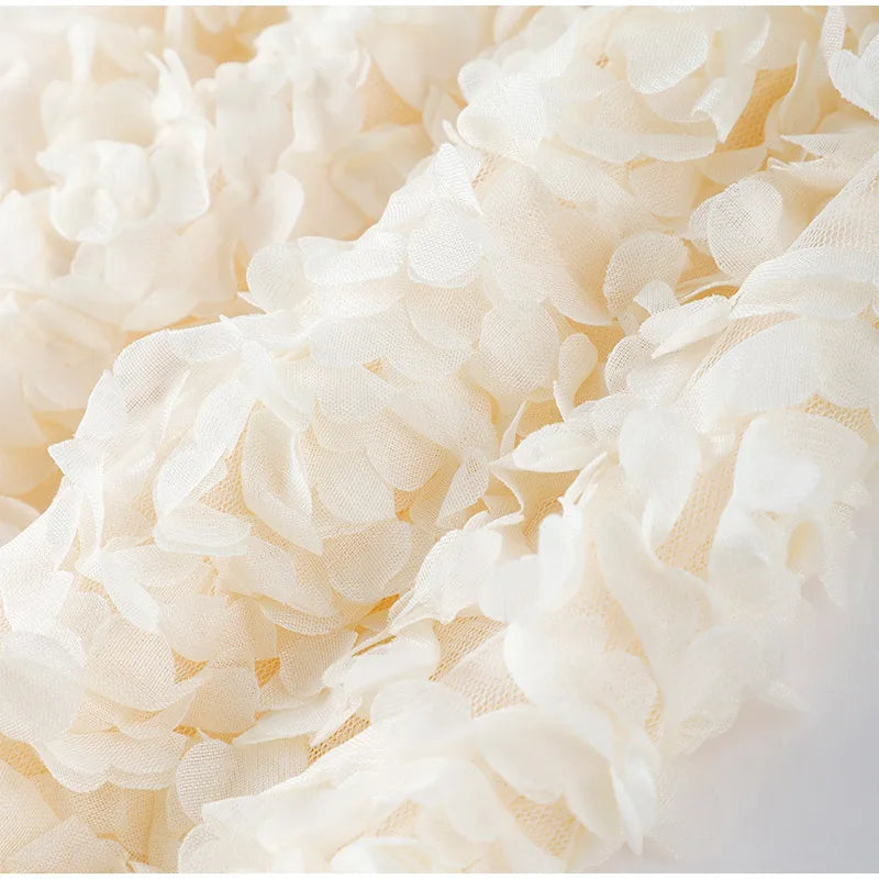 Sexy 3D Flower Deep V-neck Dress Women Slim Sleeveless Backless Split Hip Package Midi Dresses 2025 Spring Ladies New Vestidos