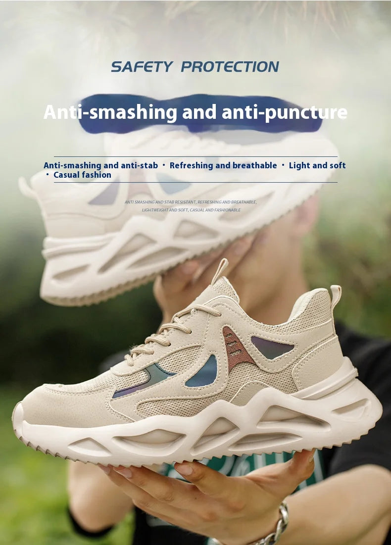 Lightweight Safety Shoes Men Women Work Shoes Steel Toe Cap Working Boots Sneakers Man Women Breathable Shoes Tactical Boots - Badiee Stylez