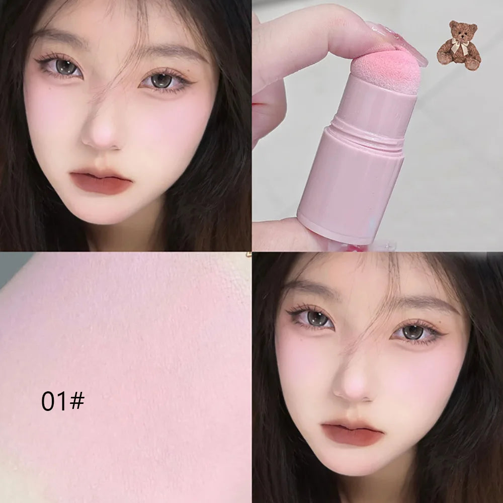 CAPPUVINI Blush Stick Soft Face Brightening Contouring Shadow Blusher Powder Peach Pinkish Cheek Tint Korean Makeup Cosmetics Cherry A41-1