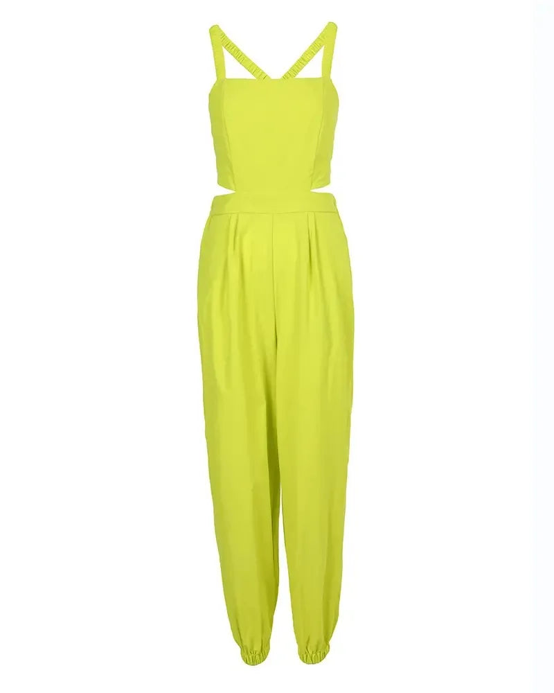 New Summer Fashion Printed Sleeveless Jumpsuit Sexy Hollow Backless Lace Up Long Jumpsuits Elegant Casual Jumpsuit With Pocket Badiee Stylez