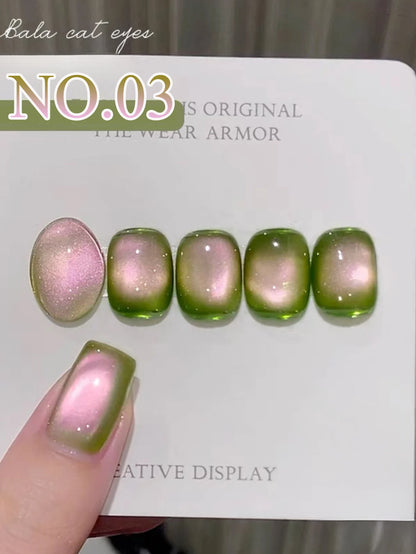 1-3pcs PSK 2025 New Whitening Purple Glass Beads Starry Crystal Nail Art Purple Glass Bead Cat Eye Gel Nail Polish Nail Supplies balemy3