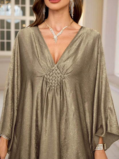 Plus Size Kaftan Dresses for Women Sparkly Glitter Batwing Sleeve Kaftan Cover Up Beach Maxi Dress Loungewear